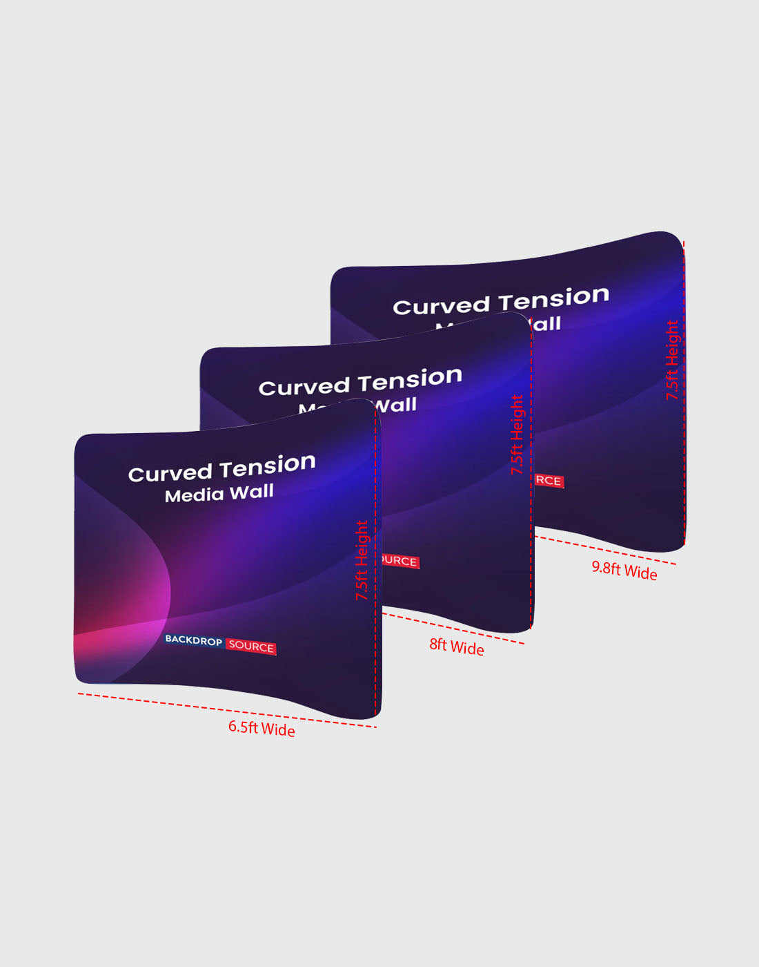 Curved Tension Portable Media Wall