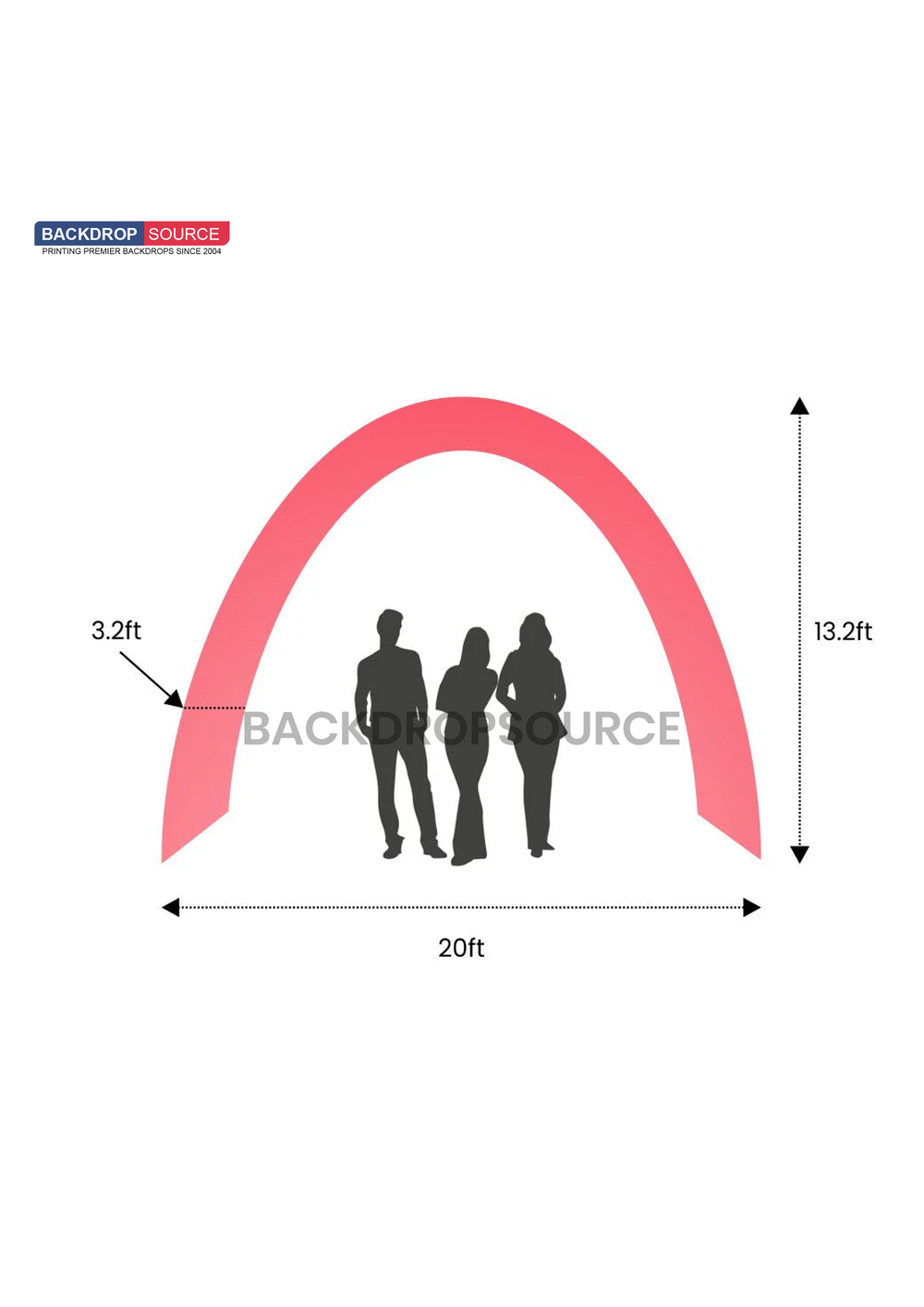 20ft C-Shaped Tension Fabric Arch with Header