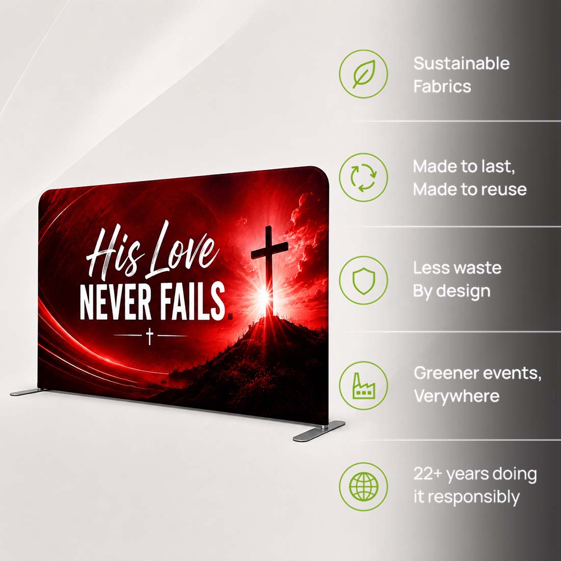 Church Compact Stage Backdrop (10ft W x 3ft H)