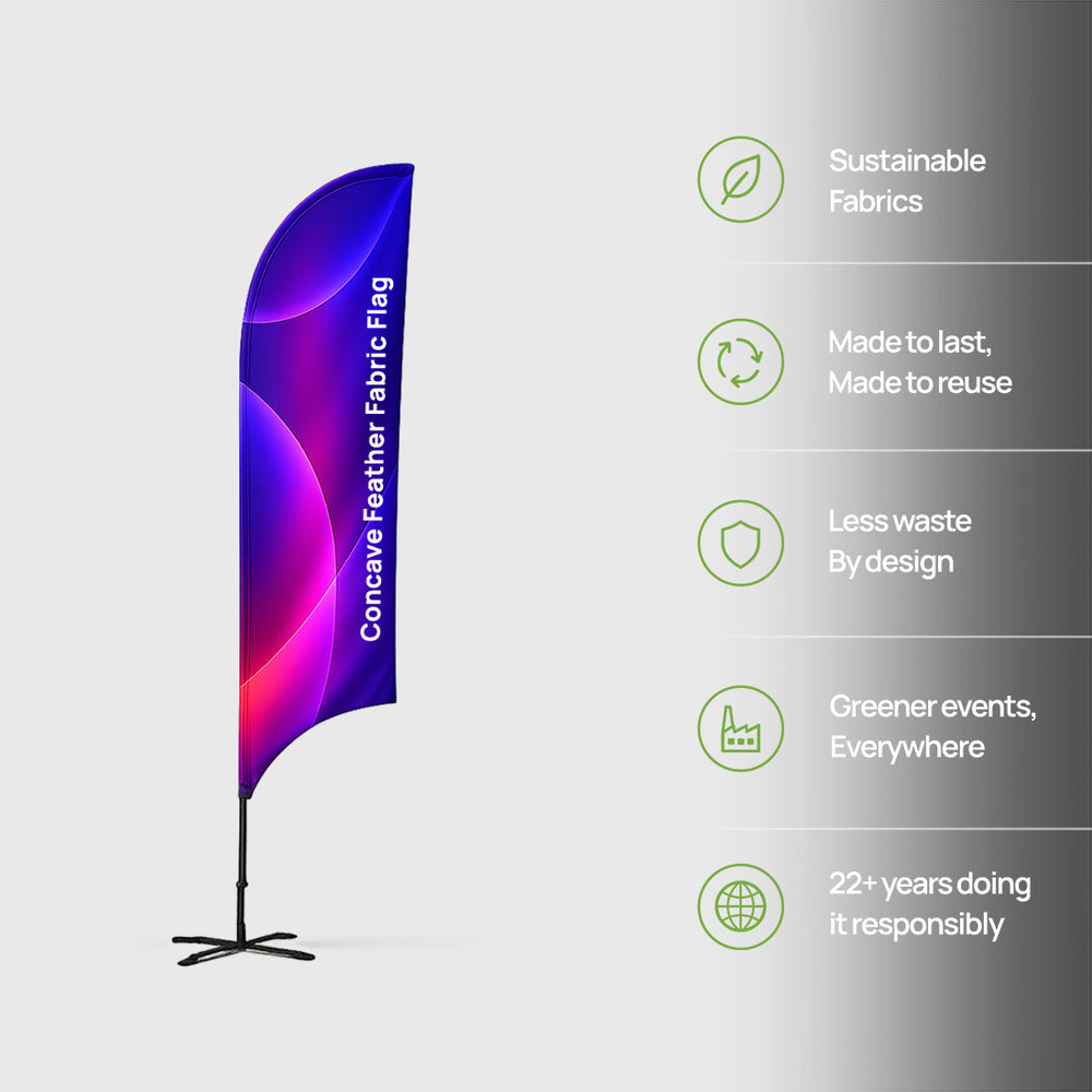 Concave Feather Flag with Uni-Fit Pole