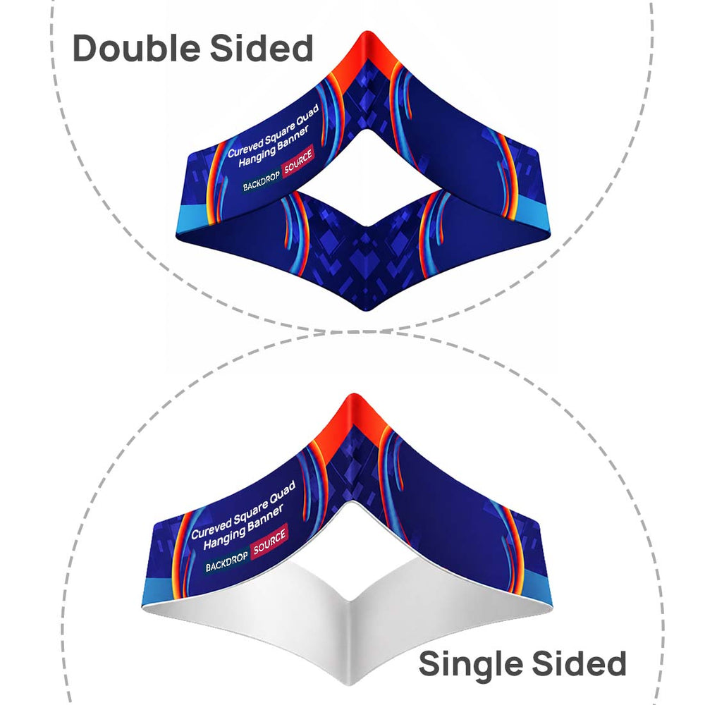 Curved Square Quad Hanging Banner