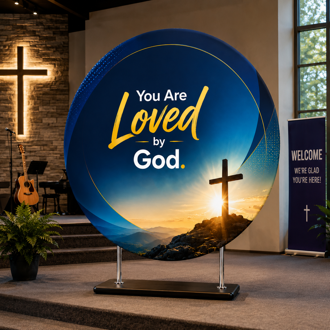 Church Custom Circle Stage Backdrop