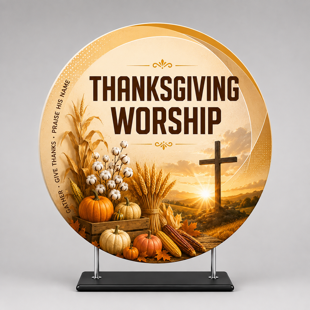 Church Custom Circle Stage Backdrop