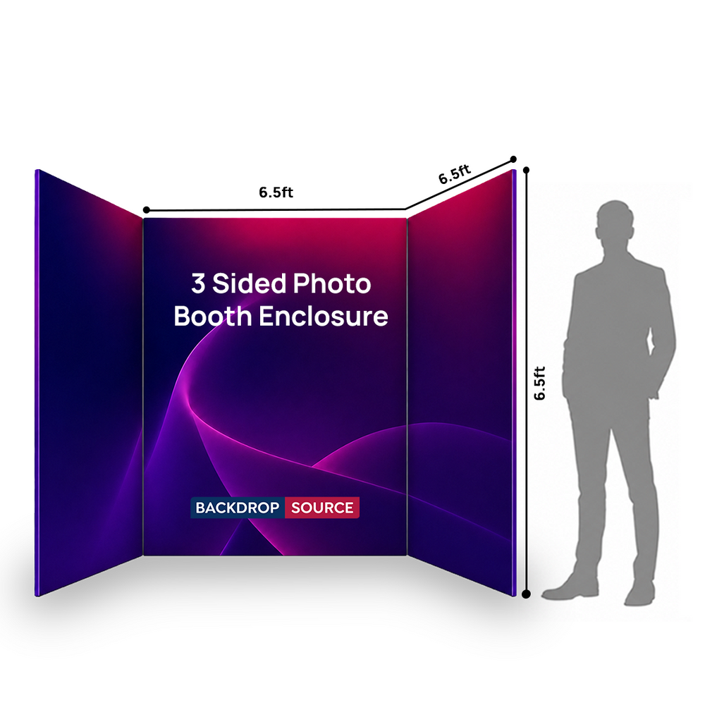 Custom Printed 3 Sided Photo Booth Enclosure