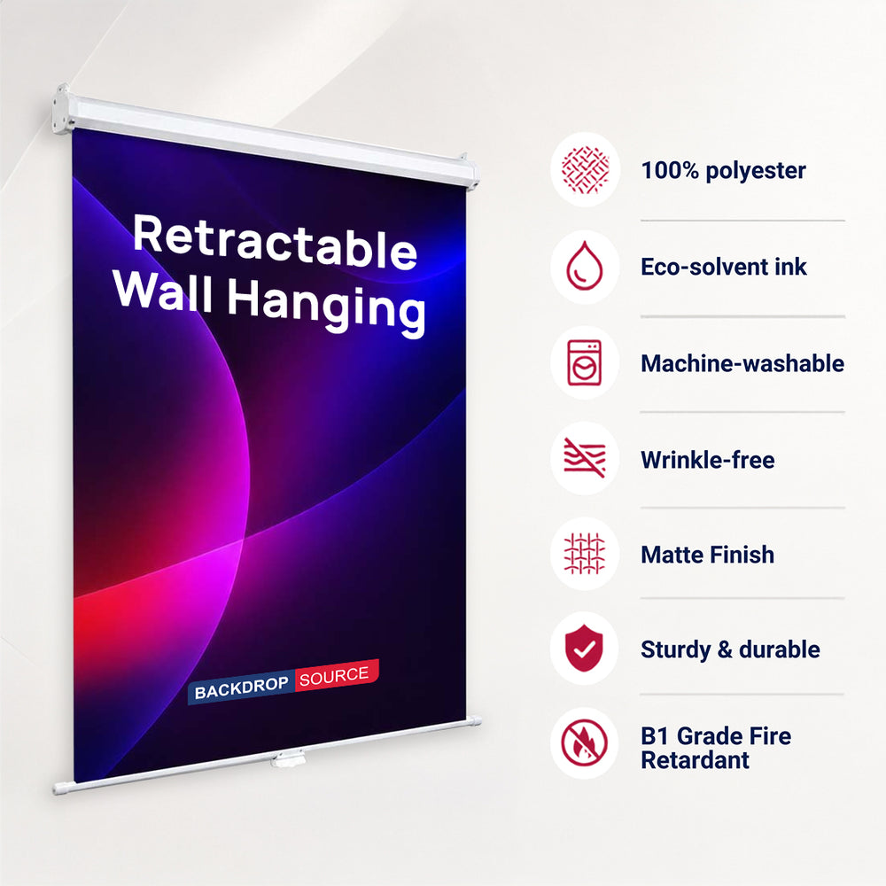 Fondo de pared retráctil con abrazaderas (opciones personalizadas)