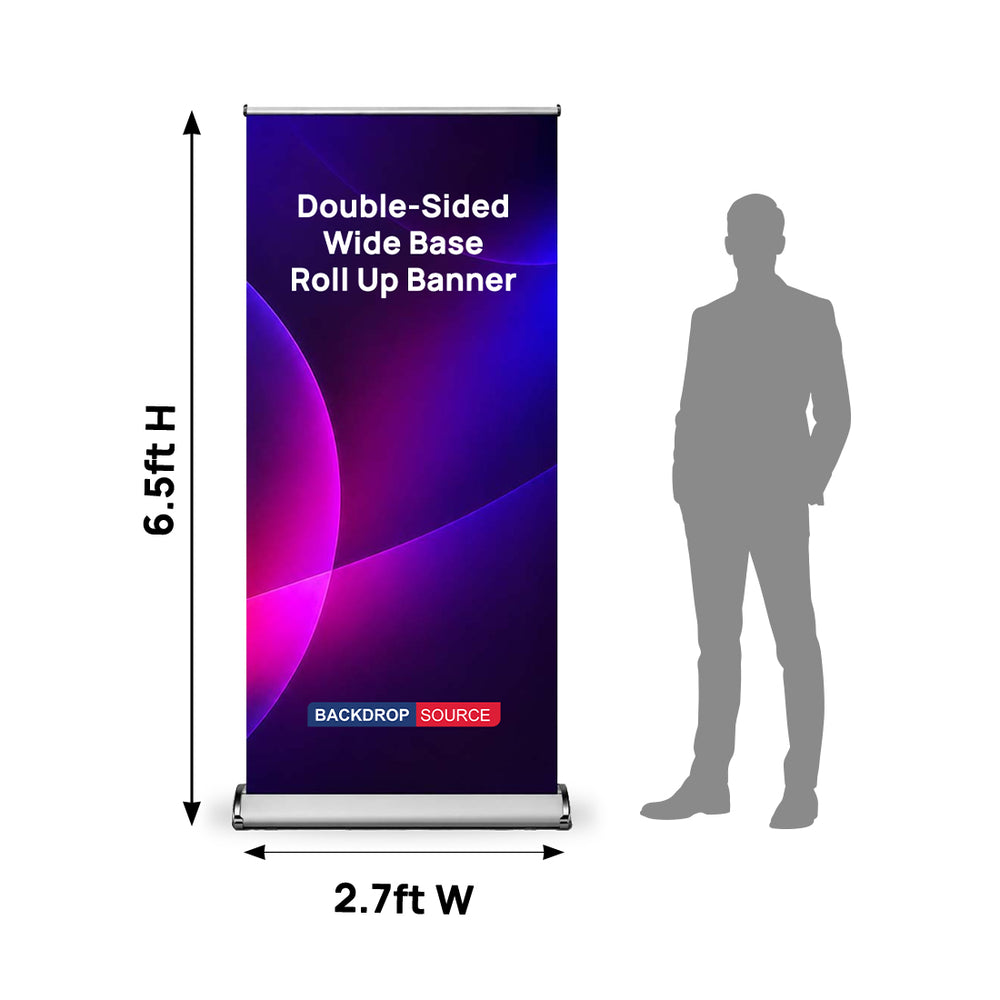 Double-sided wide base Roll Up Banner