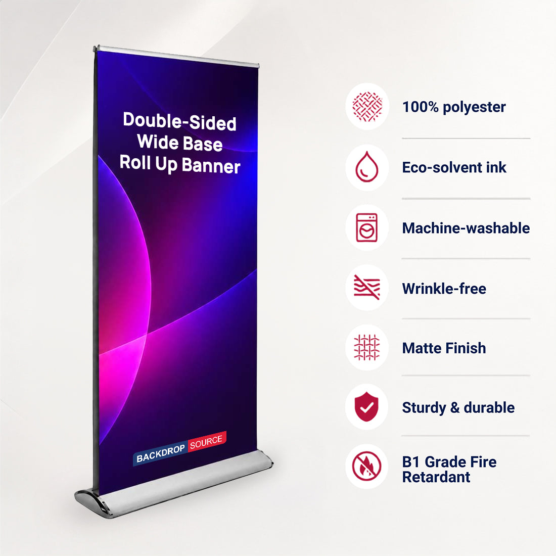 Double-sided wide base Roll Up Banner