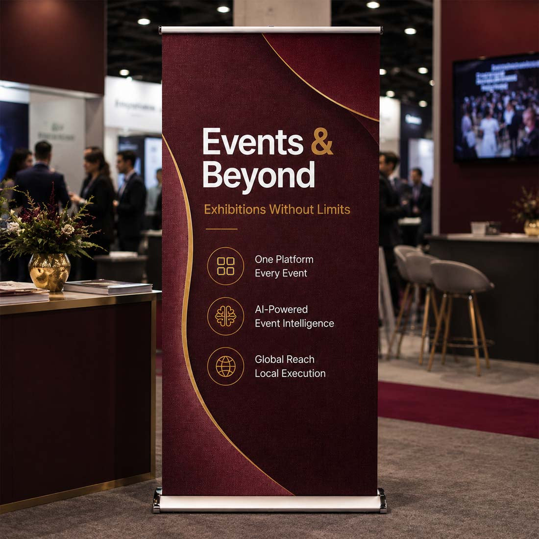 Double-sided wide base Roll Up Banner