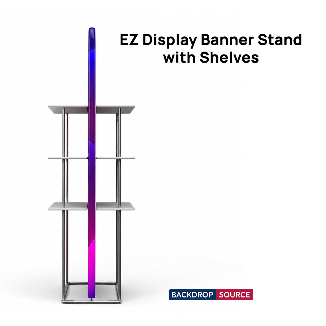 EZ Display Banner Stand with Shelves