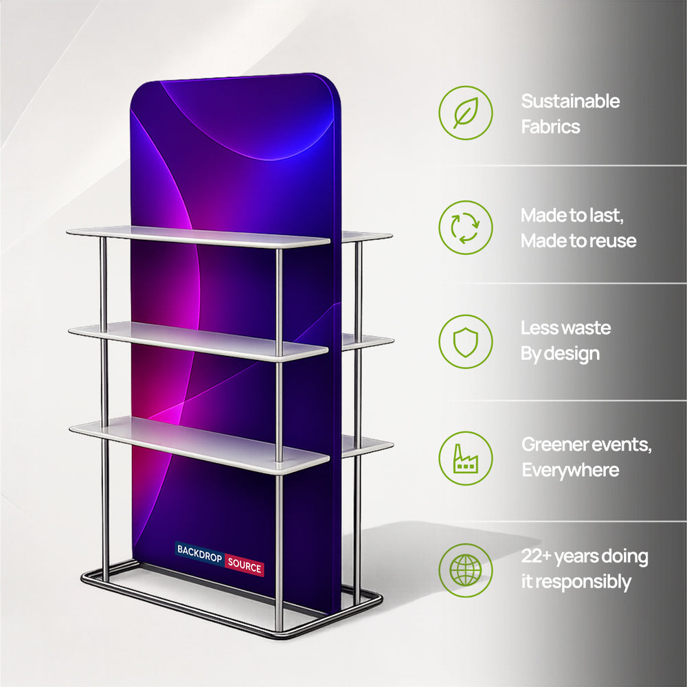 EZ Display Banner Stand with Shelves