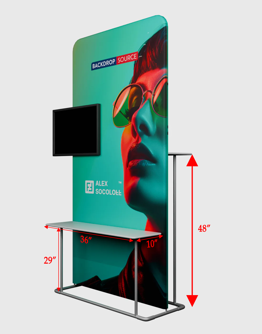 Simple Display Show Stand EZ Display Stand with Shelves & TV Mount | Trade Show Display USA ...