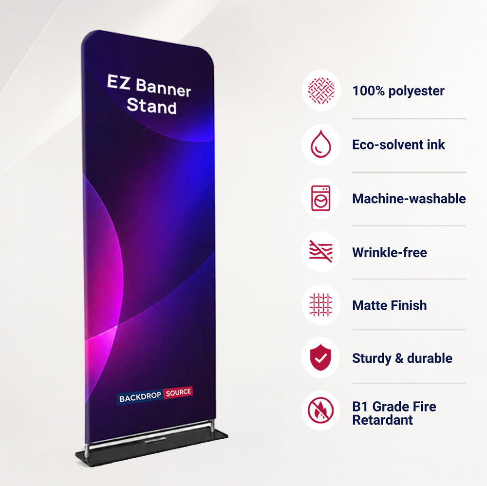 Soportes EZ Banner para exhibiciones en ferias comerciales