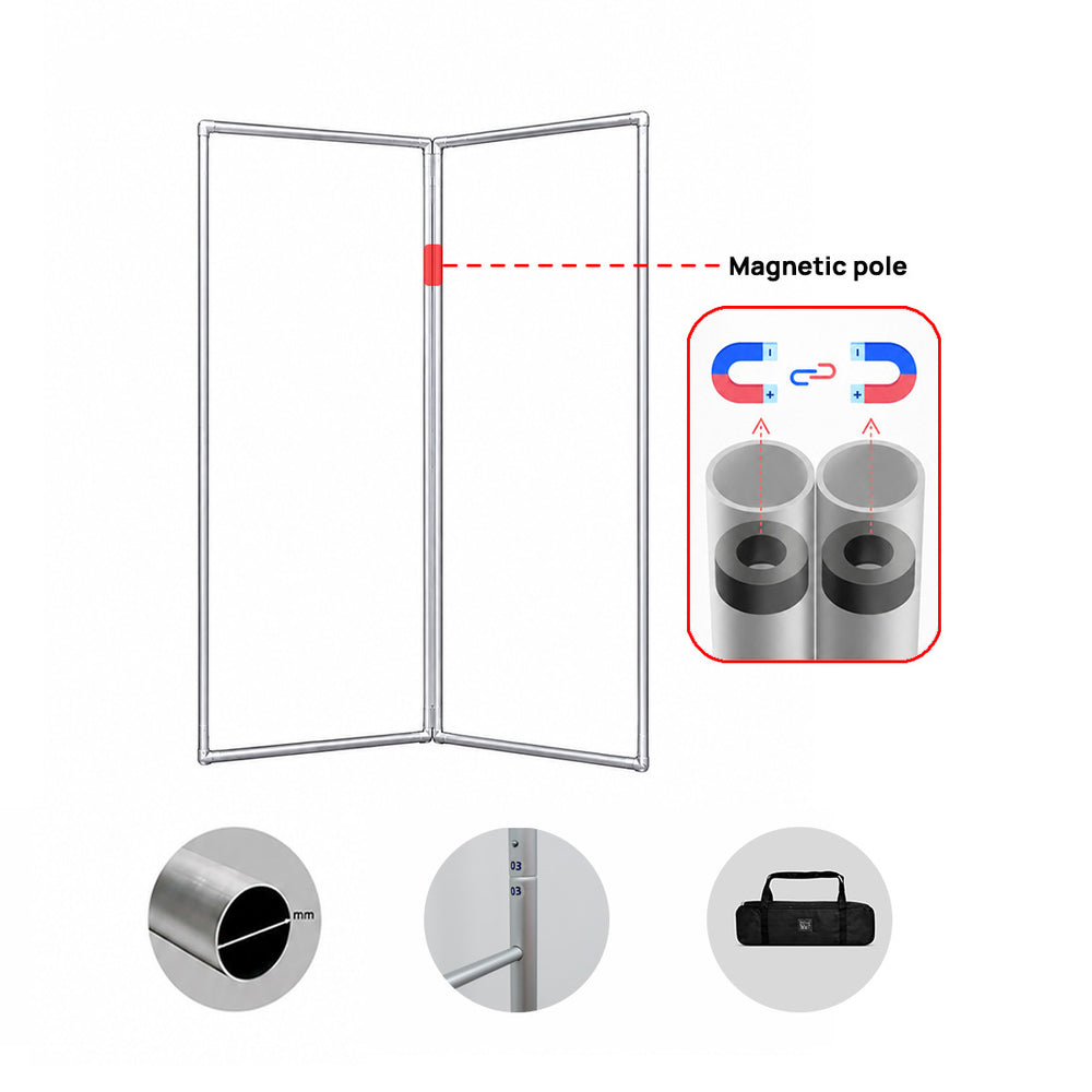 Pantallas separadoras magnéticas de 2 paneles