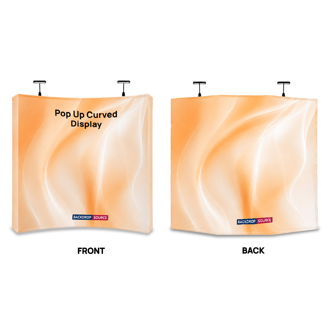 Fabric Popup Curved Backwall Kit with Clamping Lights