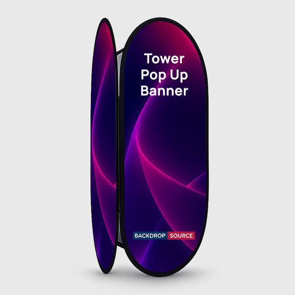 Banners emergentes redondos (impresos por ambos lados)