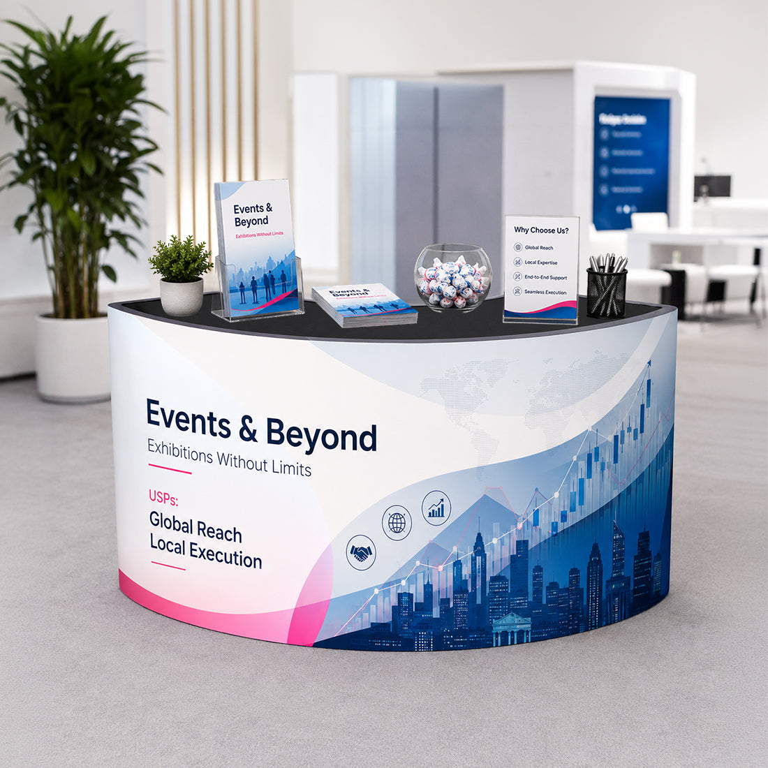 Fabric Trade Show Reception Desk – 5ft Wide