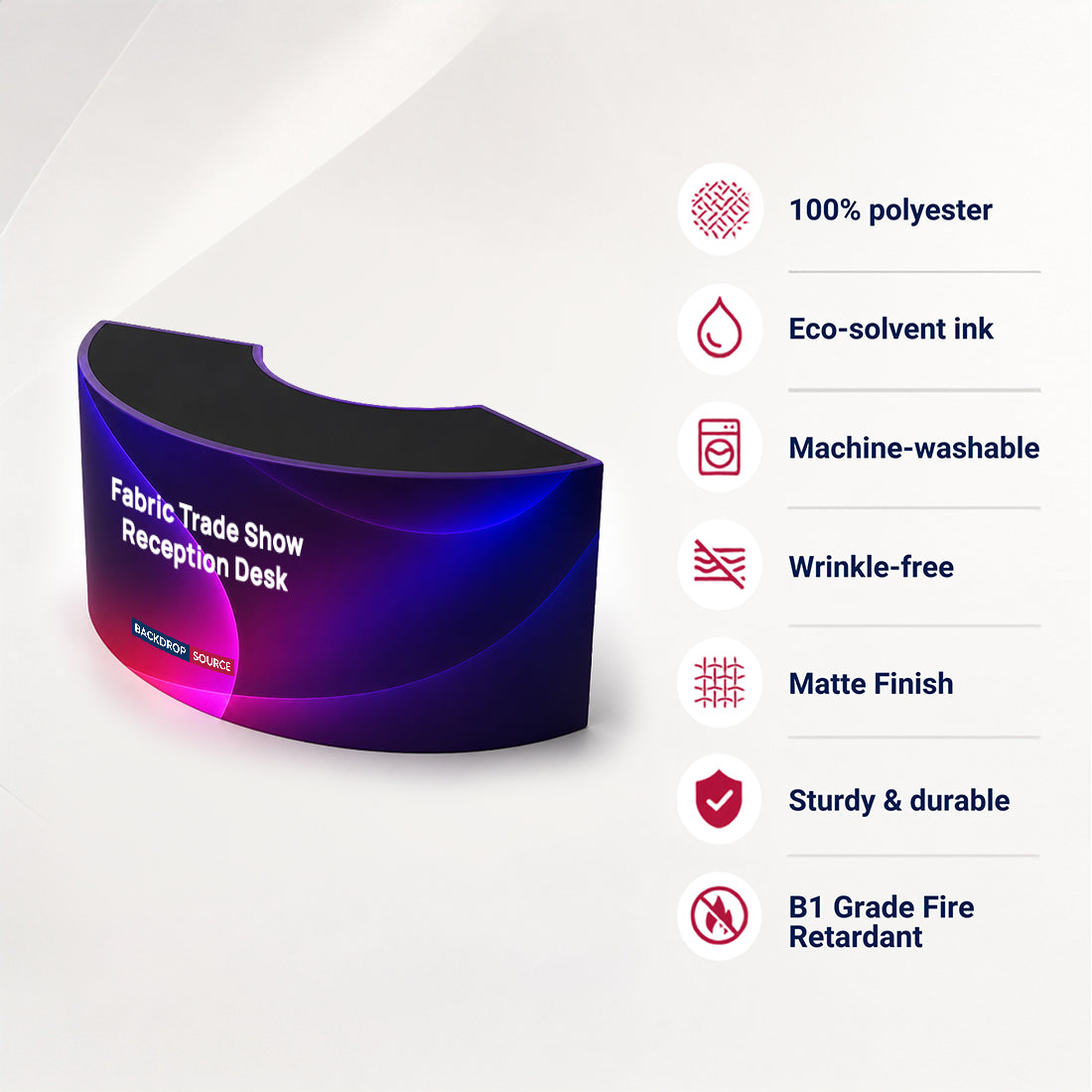 Fabric Trade Show Reception Desk – 5ft Wide