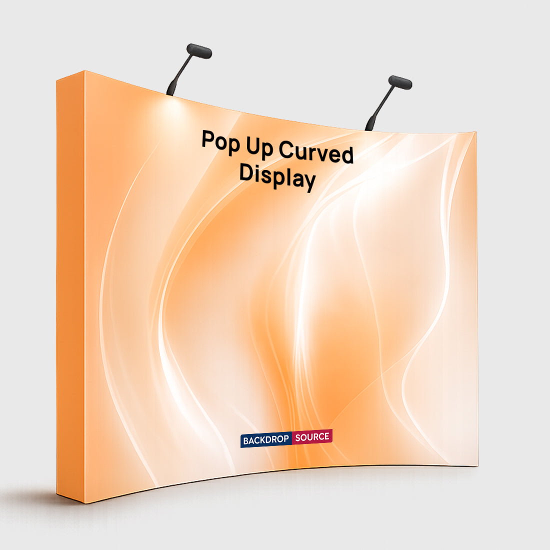 Fabric Popup Curved Backwall Kit with Clamping Lights