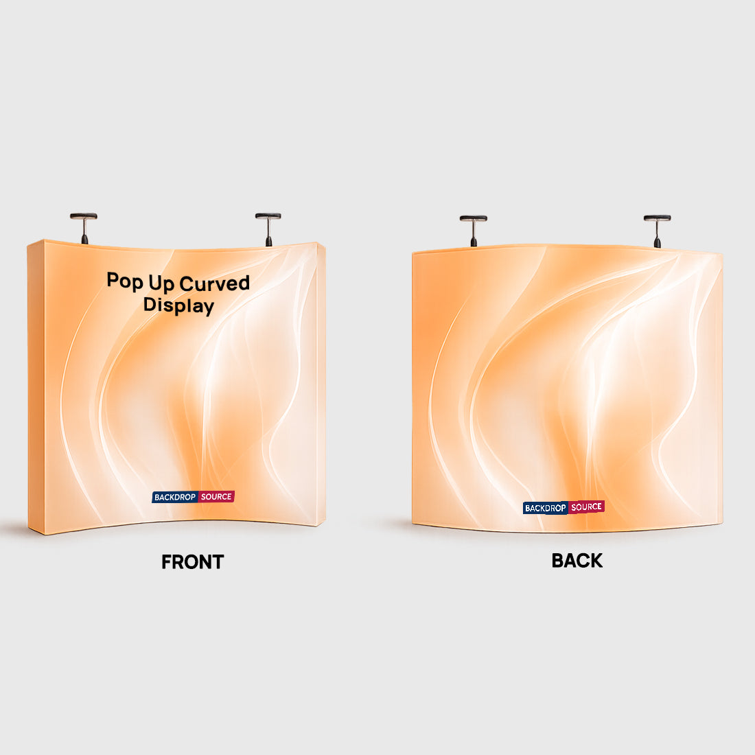 Fabric Popup Curved Backwall Kit with Clamping Lights