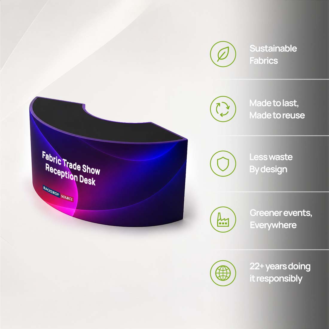 Fabric Trade Show Reception Desk – 5ft Wide