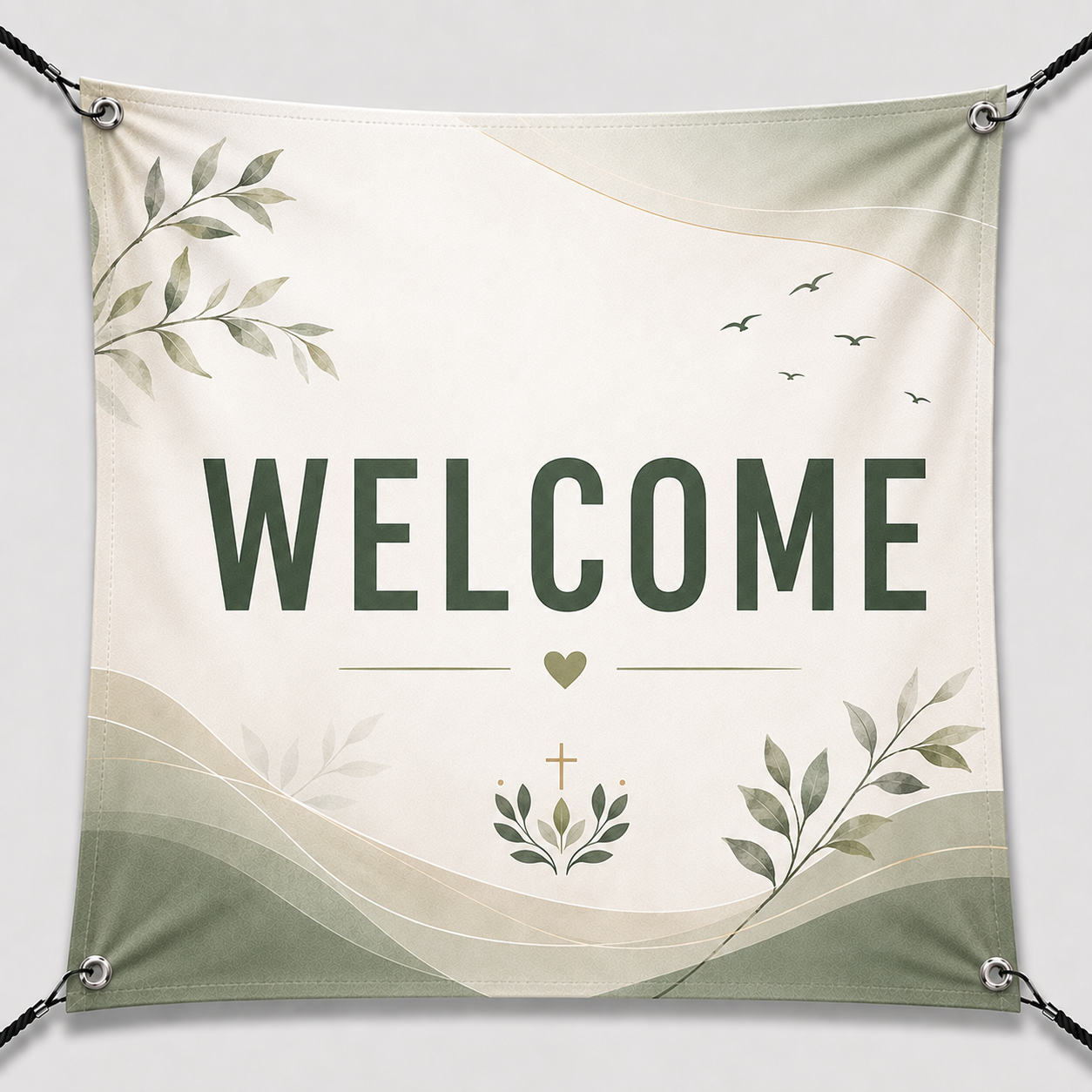 Church Felt Fabric Print - Seasonal Decor