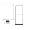 EZ Exhibit Essentials: 10x10 Booth Kit with Backwall and Banner Stand - Backdropsource