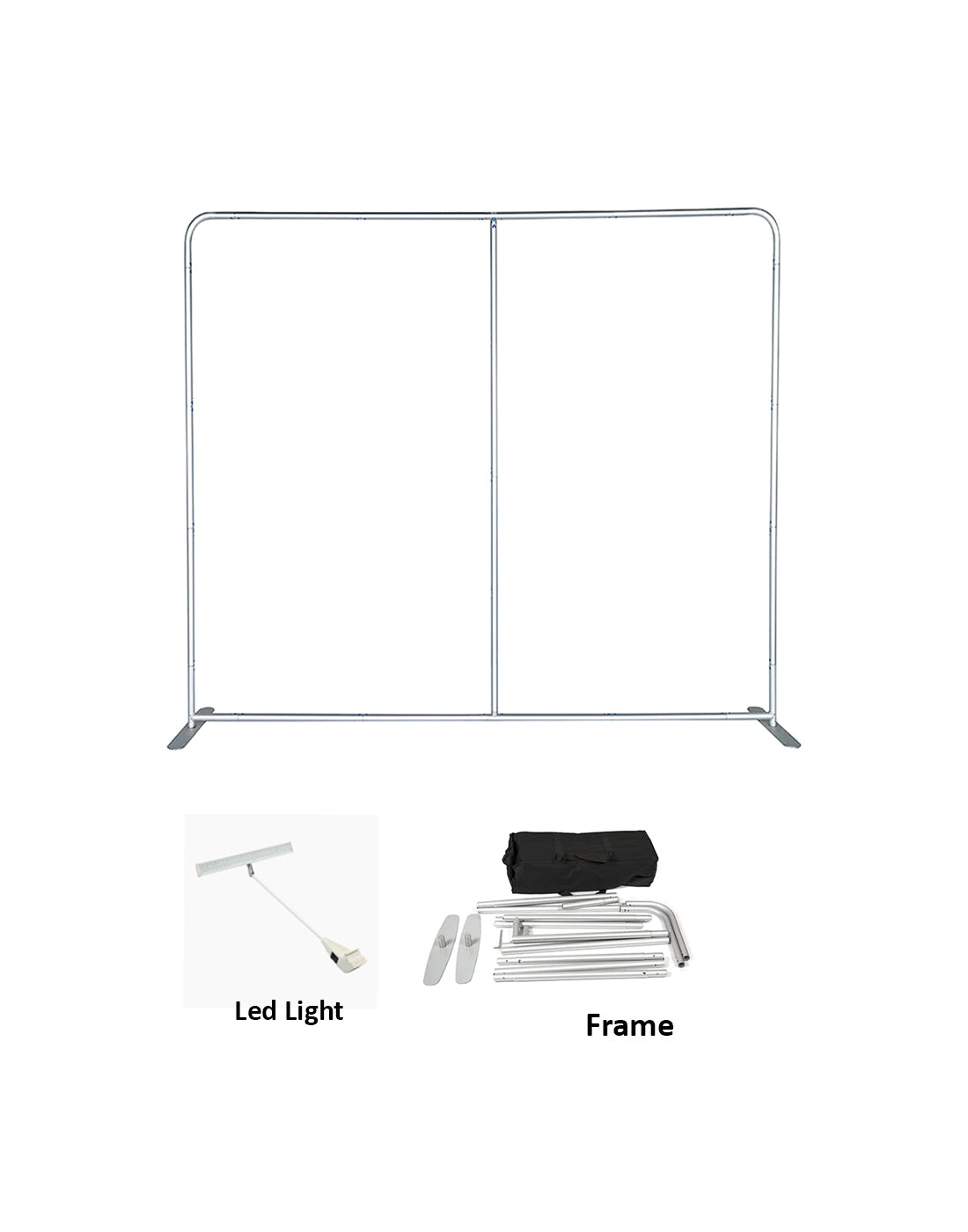 Straight Backwall Kit with LED Spot Light - Backdropsource