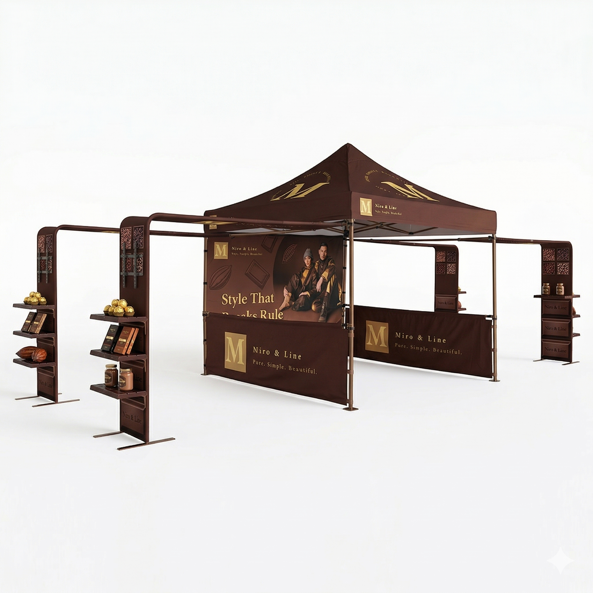 10ft x 10ft Canopy Kit with L-Shaped Wings & 4 TV Displays