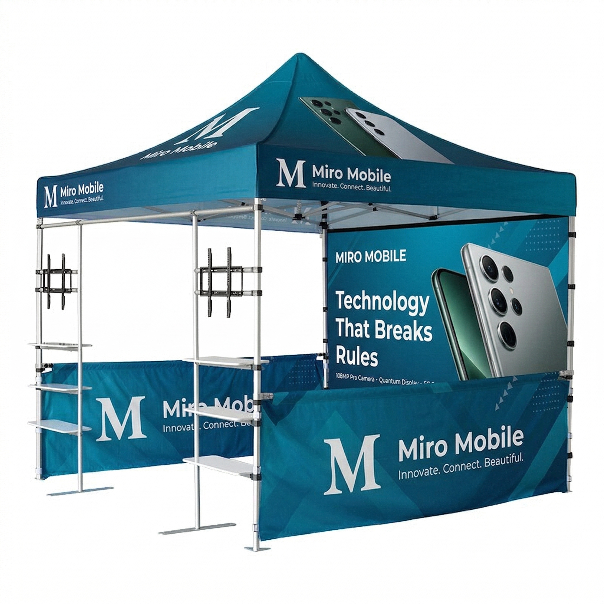 10ft x 10ft Canopy Kit with Shelving & TV Mounts