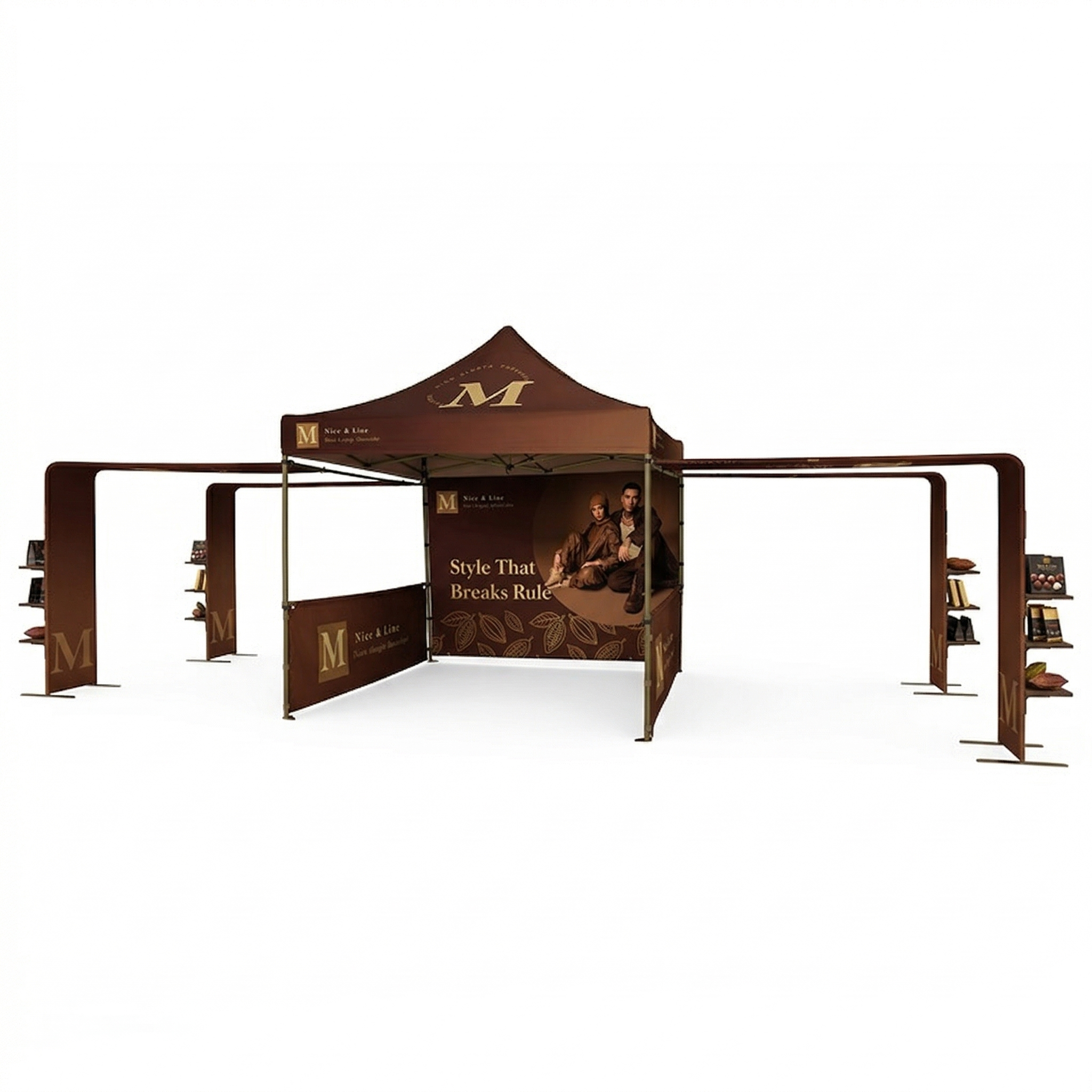 10ft x 10ft Canopy Kit with L-Shaped Wings & 4 TV Displays