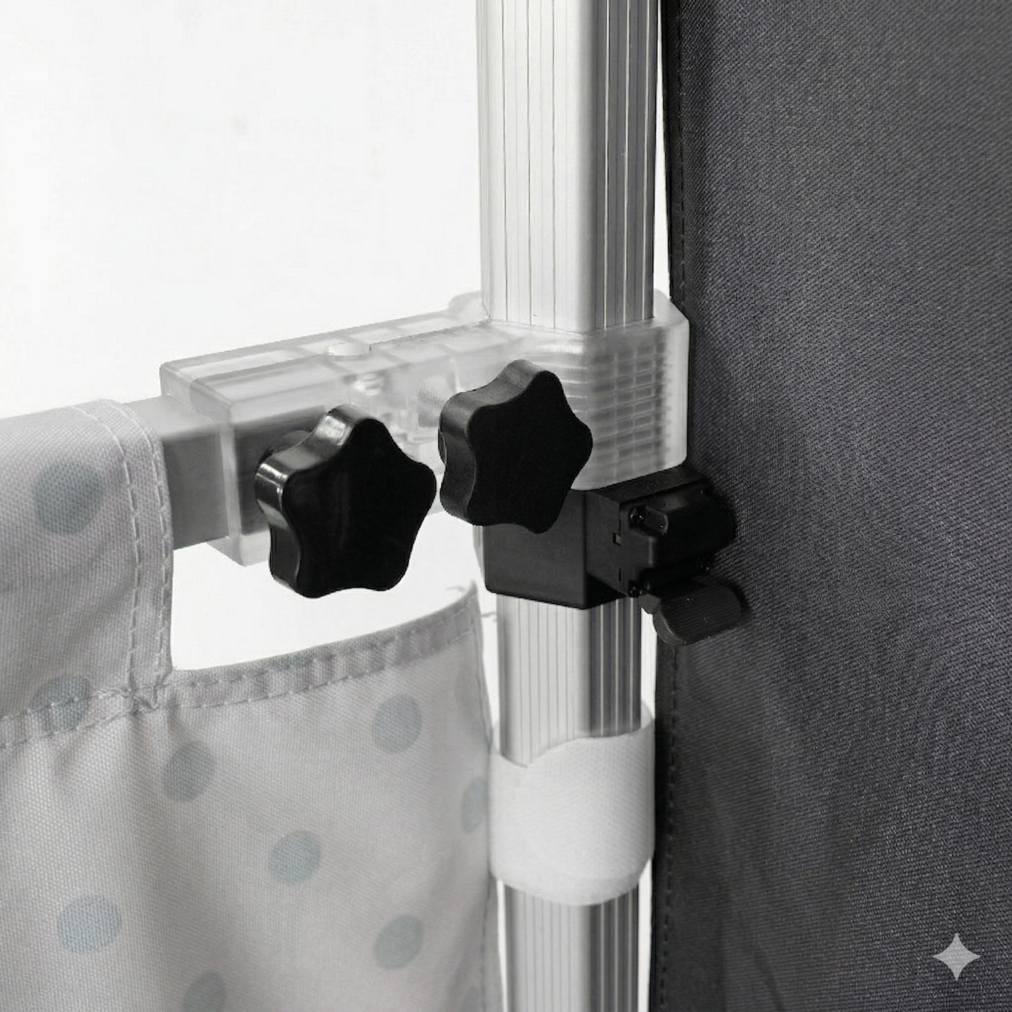 10ft x 10ft Canopy Kit with Waterfall Shelves & TV Mounts