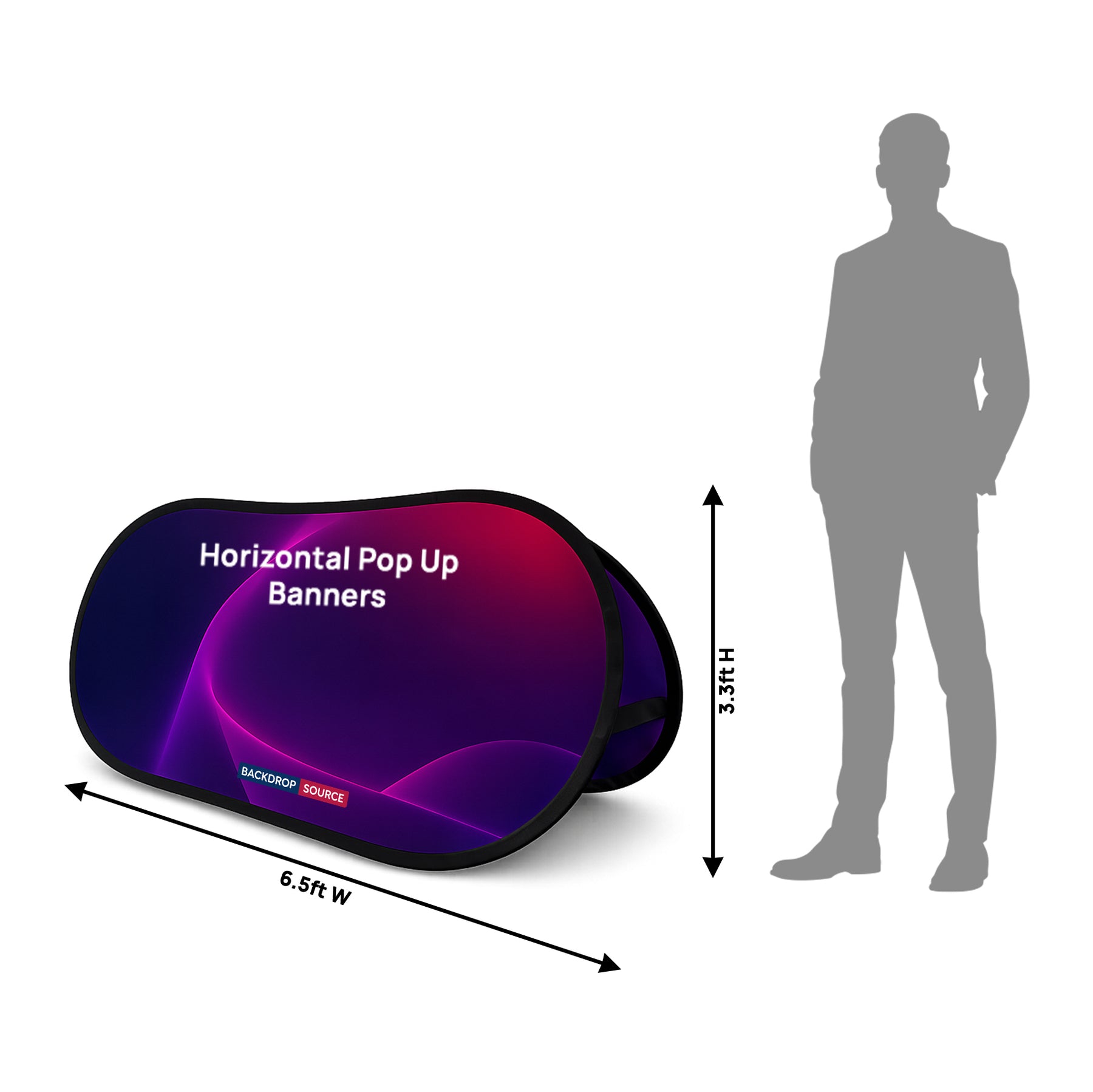 Horizontal Fabric Pop Up Banners (Double Side Printed)