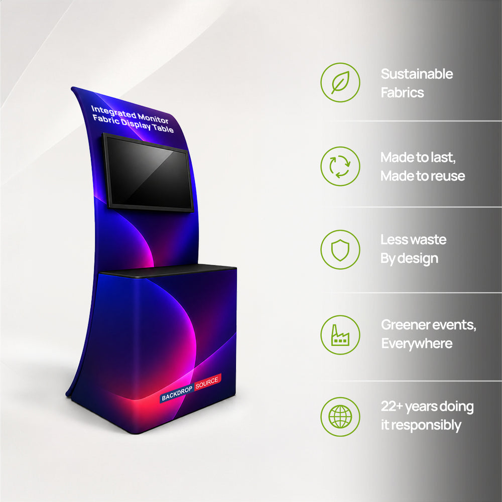 Integrated Monitor Fabric Display Table