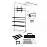 L-Shaped Display Shelf & TV Rack with shelves (L arch frame with shelves & TV mount) - included in Magnetic Fabric Banner Stand Exhibition Kit