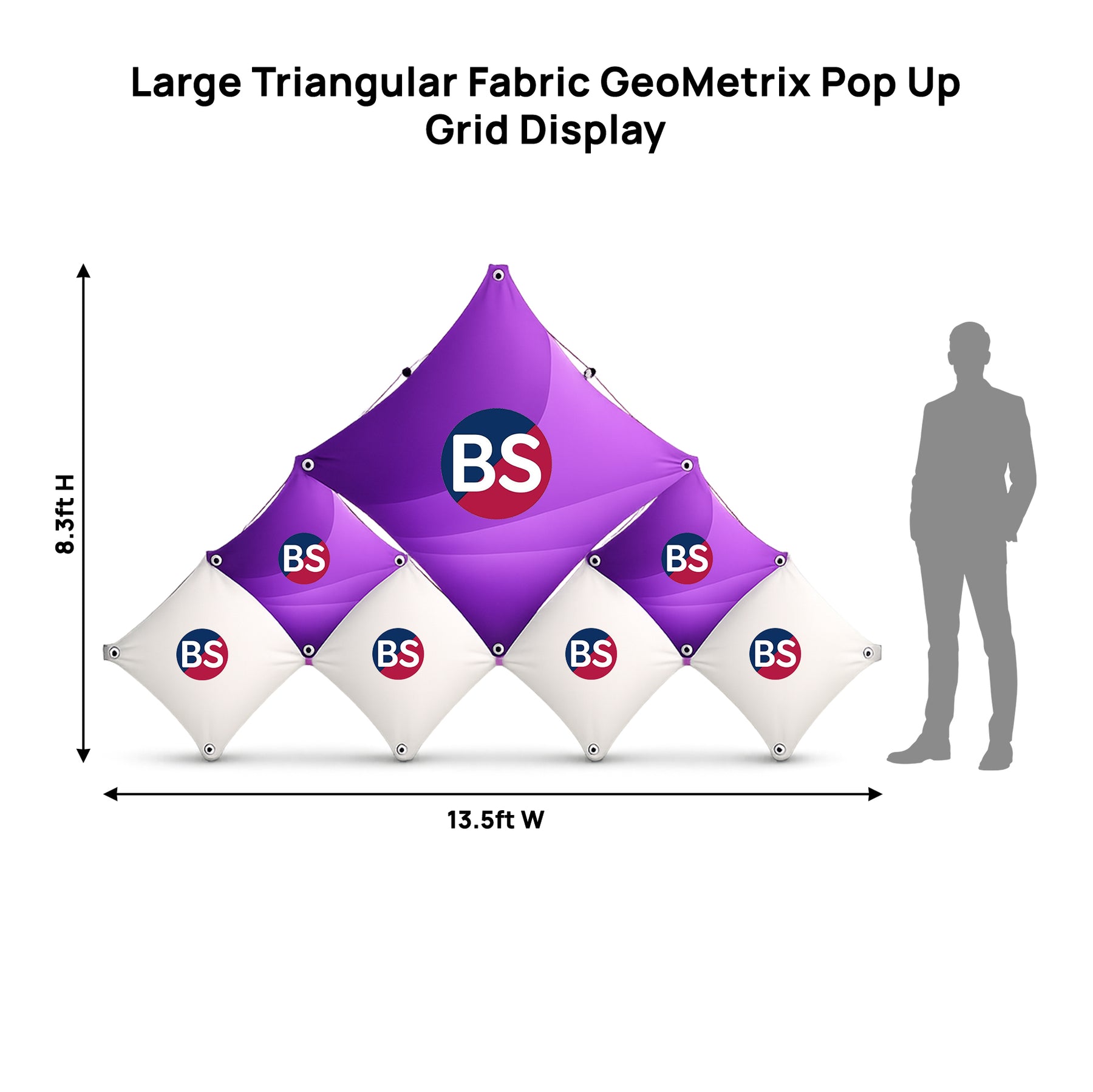 Large Triangular Fabric GeoMetrix Pop Up Grid Display