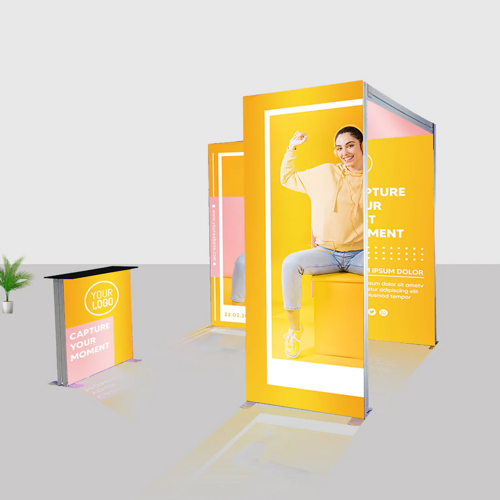 Backlit SEG Booth Kit with L-Arch Backwall & Lightbox Counter