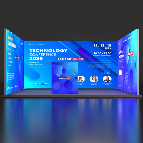 Exhibidor modular de luz SEG de 13 pies para ferias comerciales - Modelo 2