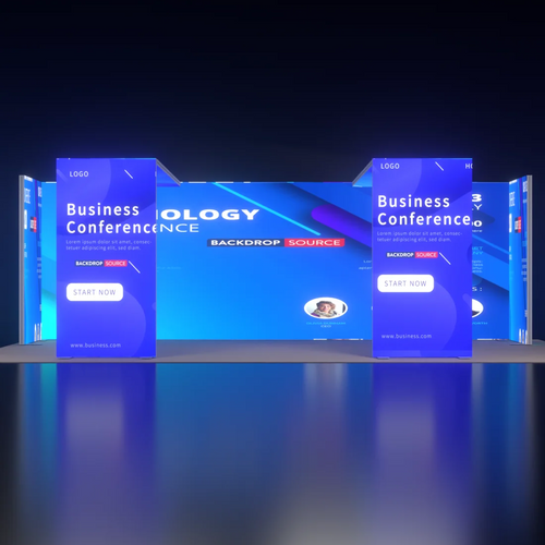 Backlit SEG Booth Kit with Twin L-Arches & 2 Sidewalls