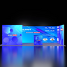 20ft Backlit SEG Booth Kit with L-Arch, Sidewall & Counter
