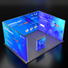 Backlit SEG U-Shape Booth Kit with 3 Lightbox Walls & Counter