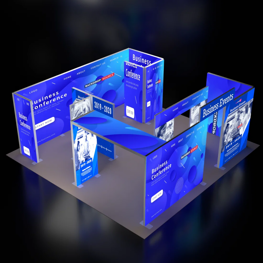 Exhibidor modular de luz SEG de 10 pies para ferias comerciales - Modelo 1