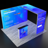 Exhibidor modular de luz SEG de 10 pies para ferias comerciales - Modelo 1