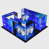 Exhibidor modular de luz SEG de 10 pies para ferias comerciales - Modelo 1