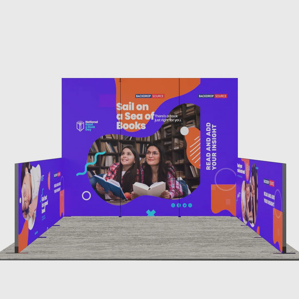 Exhibidor modular de luz SEG de 10 pies para ferias comerciales - Modelo 1