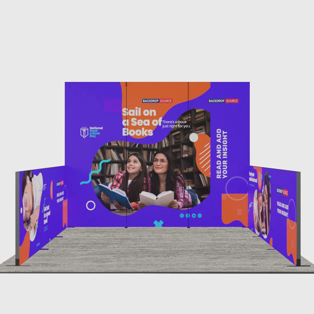 Exhibidor modular de luz SEG de 10 pies para ferias comerciales - Modelo 1