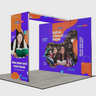Exhibidor modular de luz SEG de 10 pies para ferias comerciales - Modelo 1