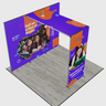 Exhibidor modular de luz SEG de 10 pies para ferias comerciales - Modelo 1