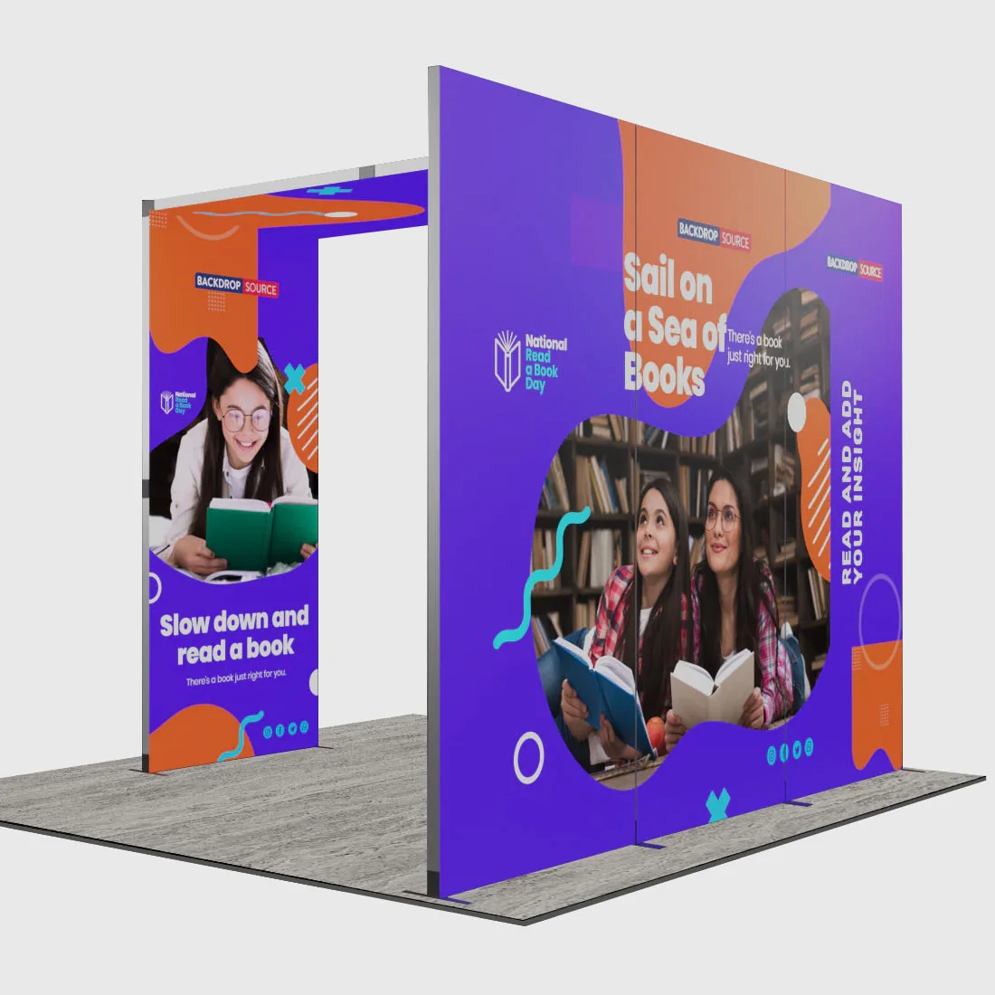 Exhibidor modular de luz SEG de 10 pies para ferias comerciales - Modelo 1