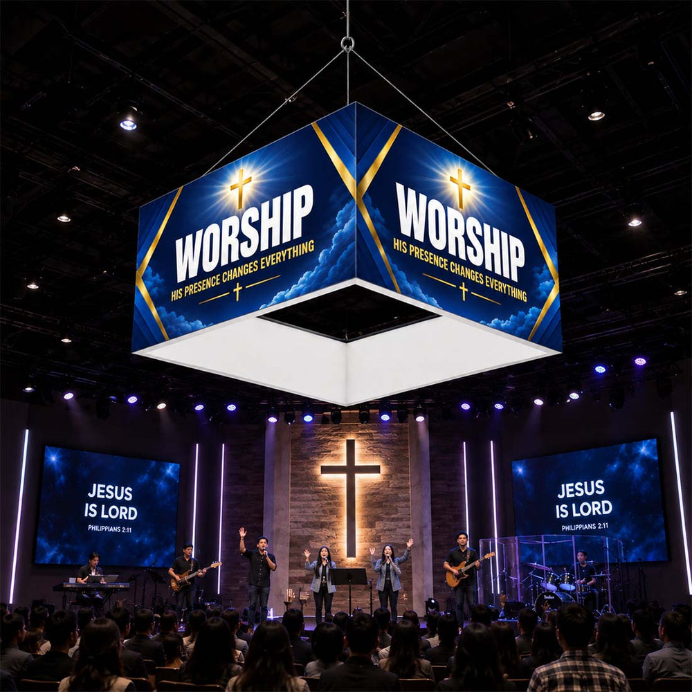 Church Lobby Square Hanging Banner