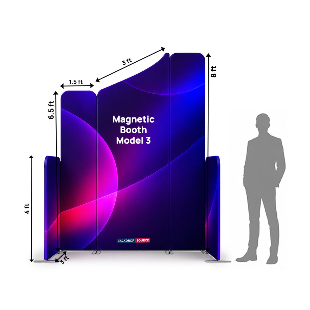 Magnetic Fabric Booth Display - Model 3 (6.5 x 6.5ft)